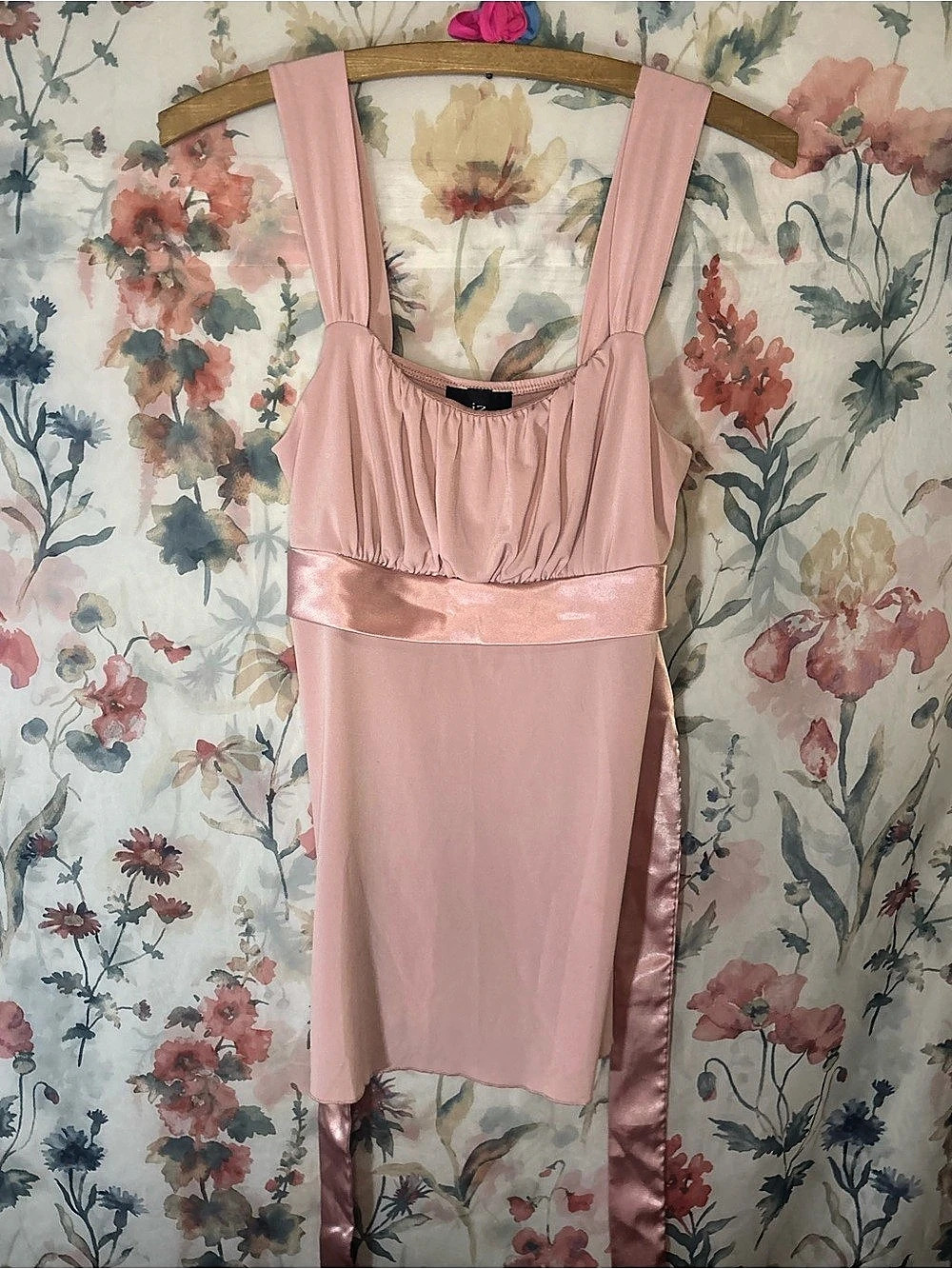 IZ Byer California Pink Satin-Band Mini Dress Medium